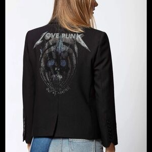 EUC Zadig & Voltaire Violon Strass Skull Jacket EU34